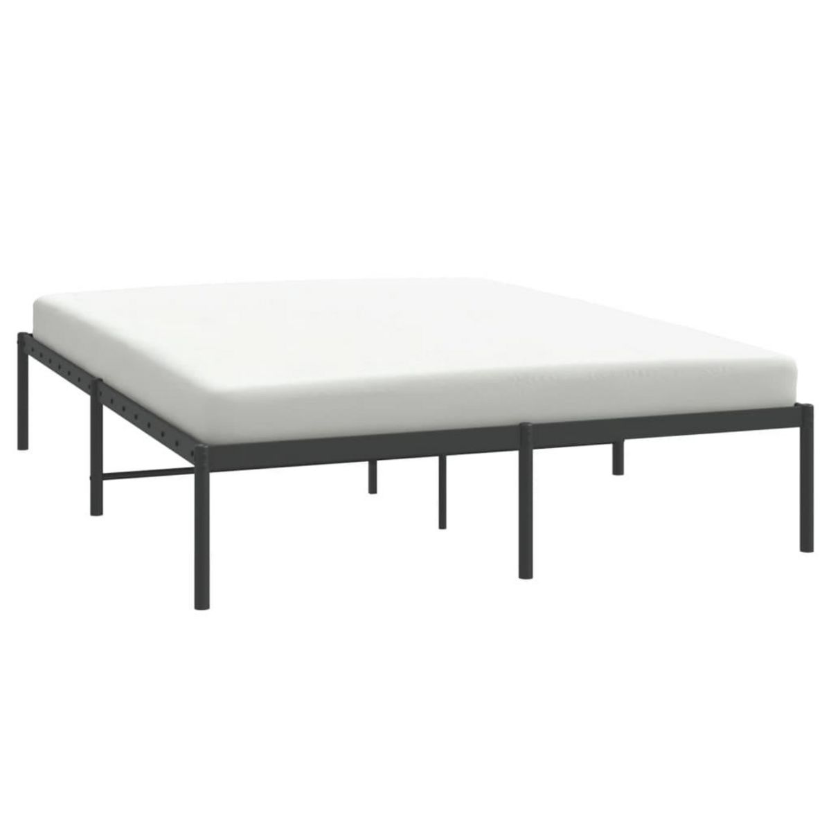 VIDAXL Cadre de lit metal sans matelas noir 150x200 cm