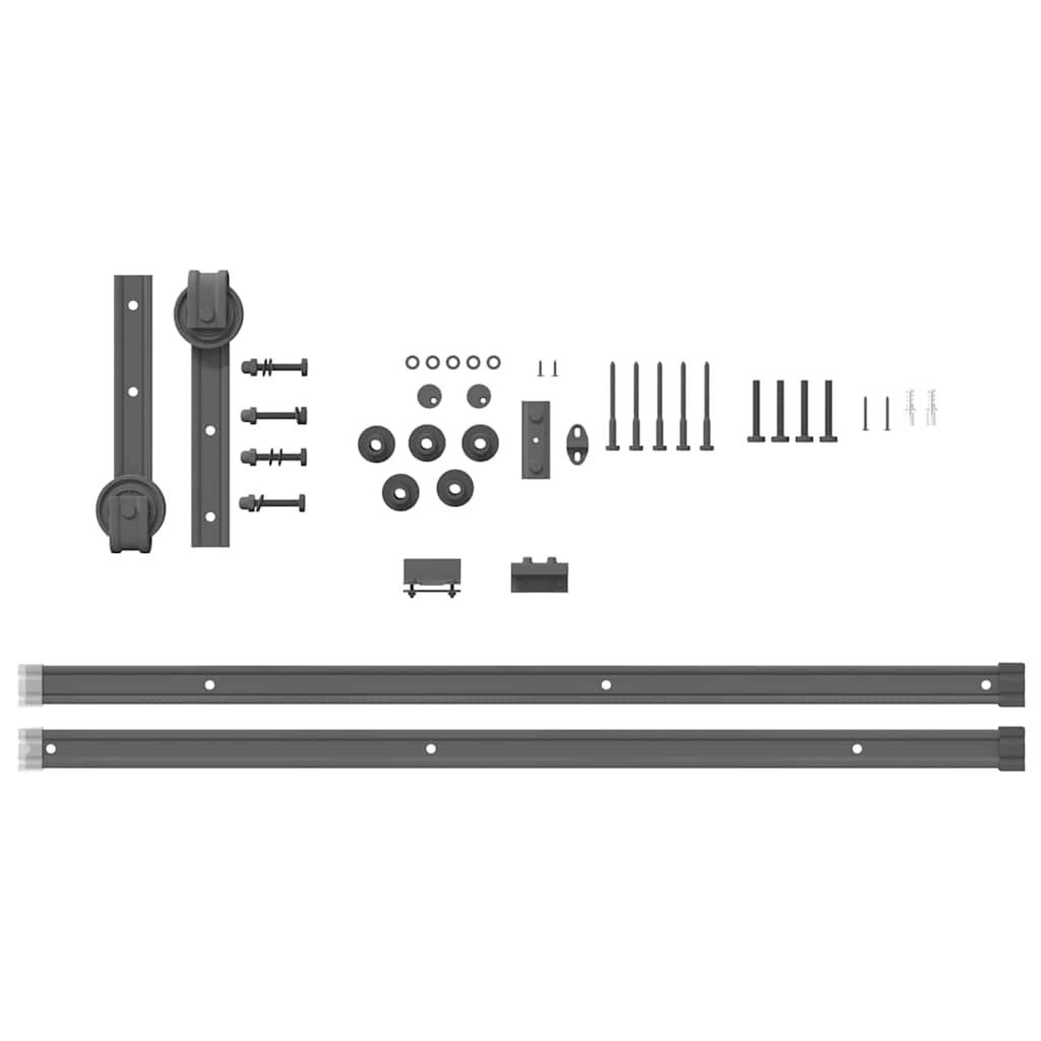 Voir la diapositive 5 : VIDAXL Kit de quincaillerie de porte coulissante 200 cm Acier Noir