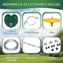 Voir la diapositive 5 : OUTSUNNY Kit complet tyrolienne 25 m - câble épais, poulie, poignées antidérapantes, assise PE - accessoires inclus