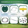 Voir la diapositive 5 : OUTSUNNY Kit complet tyrolienne 25 m - câble épais, poulie, poignées antidérapantes, assise PE - accessoires inclus