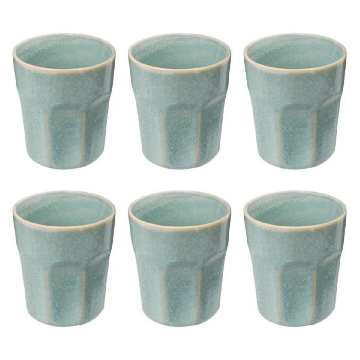 SECRET DE GOURMET Lot de 6 Mugs Design   Roma  30cl Bleu Clair