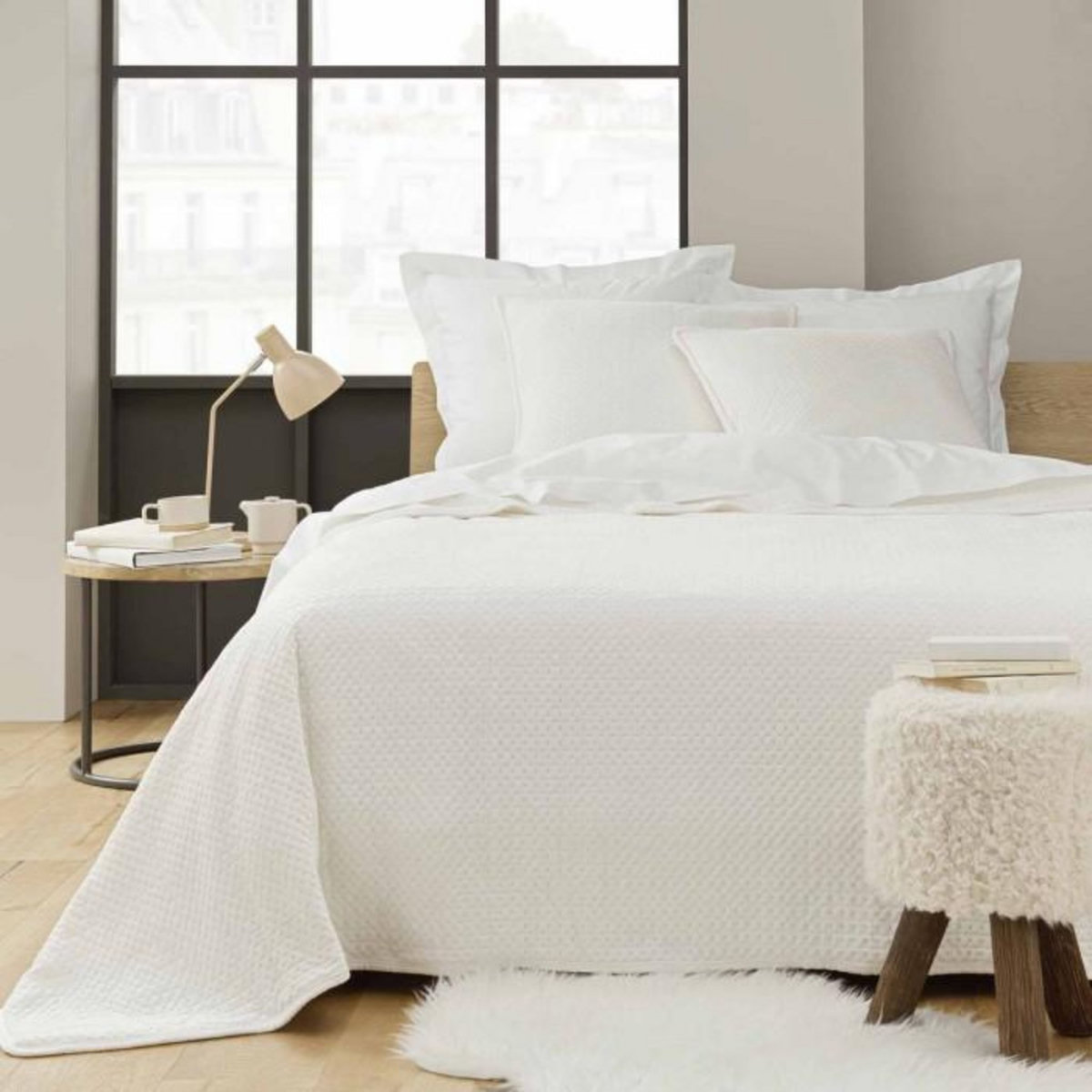 Paris Prix Couvre-Lit & 2 Housses de Coussin  Mylene  220x240cm Naturel