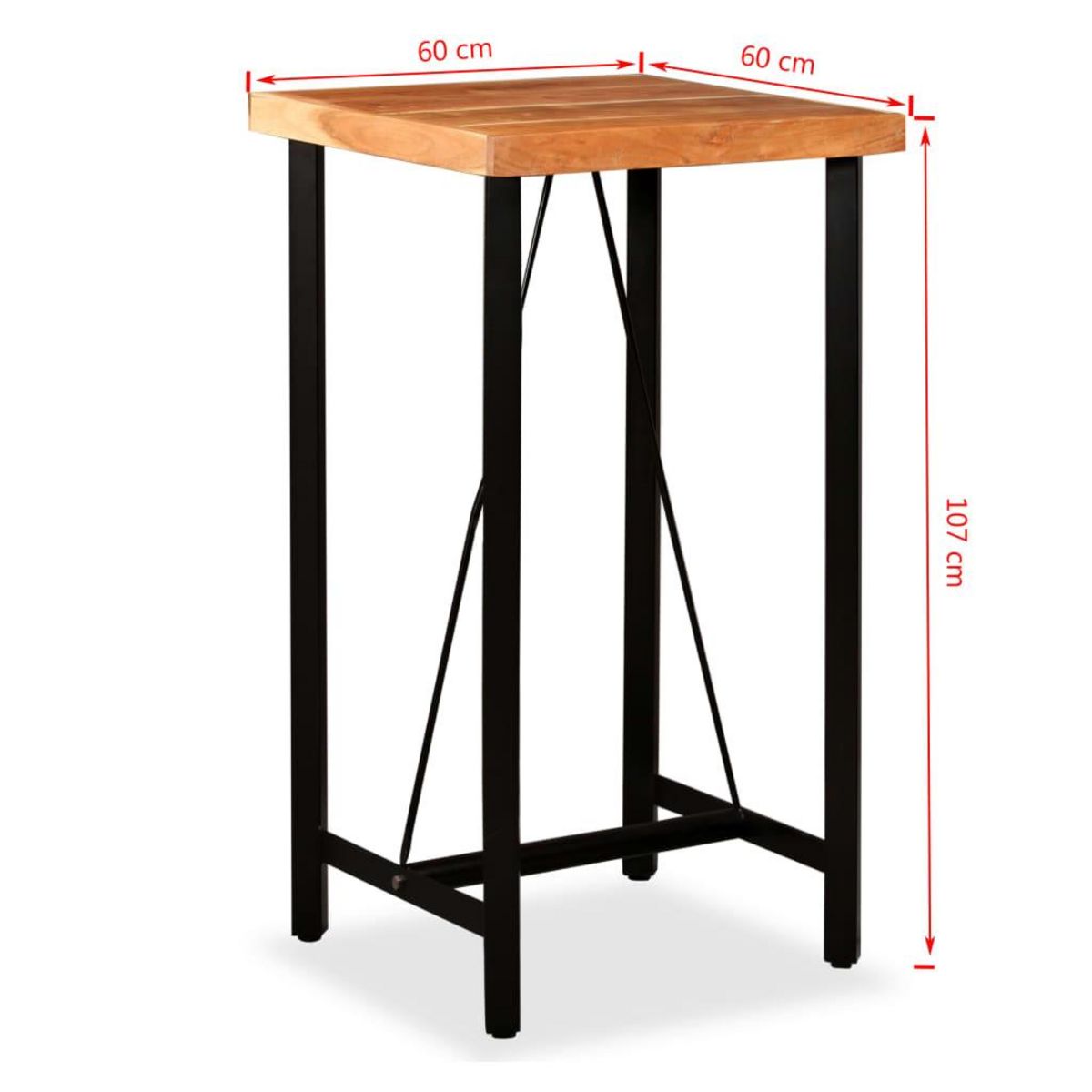 VIDAXL Table de bar Bois massif d'acacia 60x60x107 cm