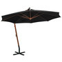 Voir la diapositive 1 : VIDAXL Parasol de jardin suspendu avec mat noir bois de sapin massif