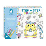 Juratoys-Janod Step by step drawing - 20 coloriages avec feutres pailletes