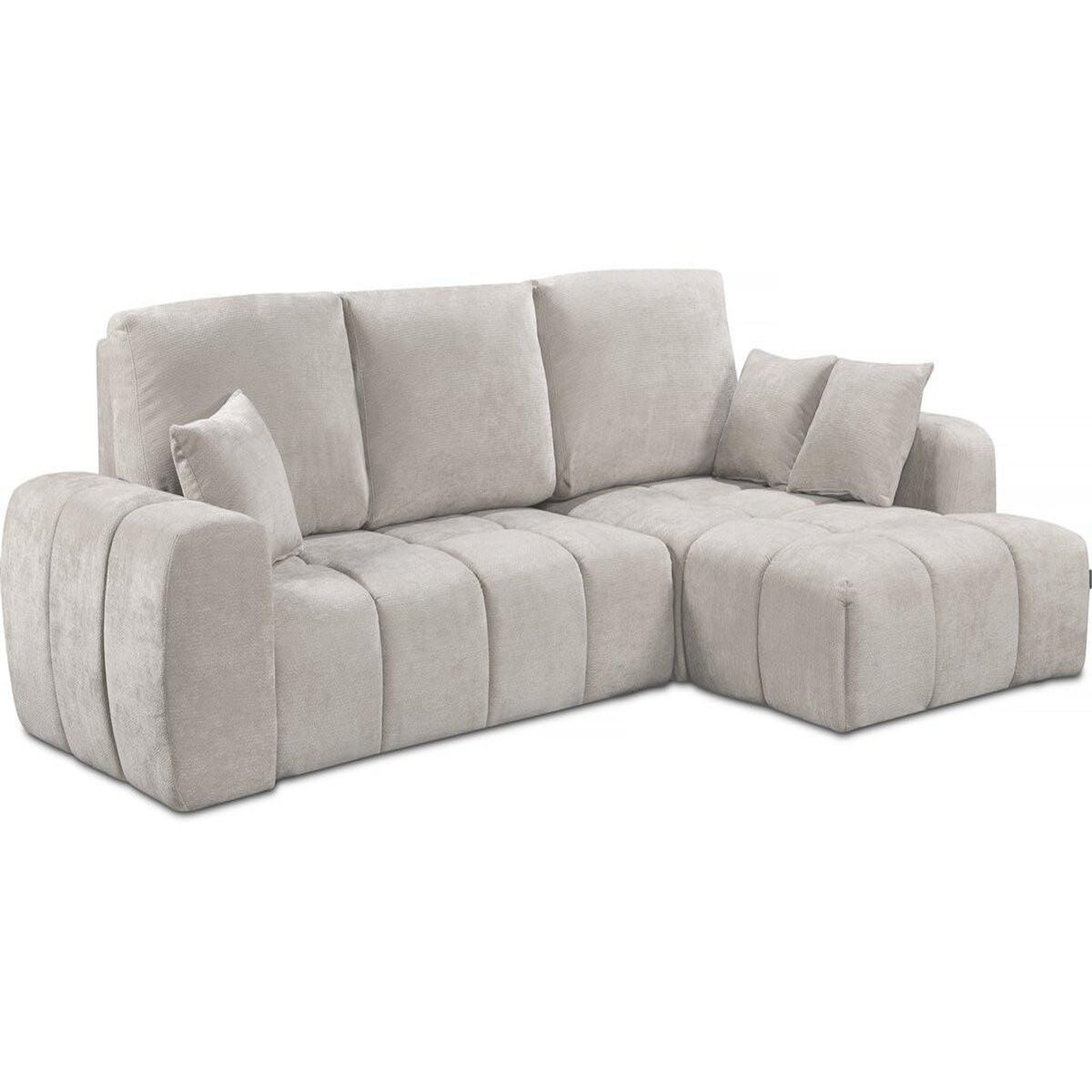 Habitat et Jardin Canapé d'angle droit convertible en tissu chenille  Verneuil  - 3 places - Beige