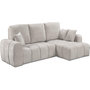 Voir la diapositive 1 : Habitat et Jardin Canapé d'angle droit convertible en tissu chenille  Verneuil  - 3 places - Beige