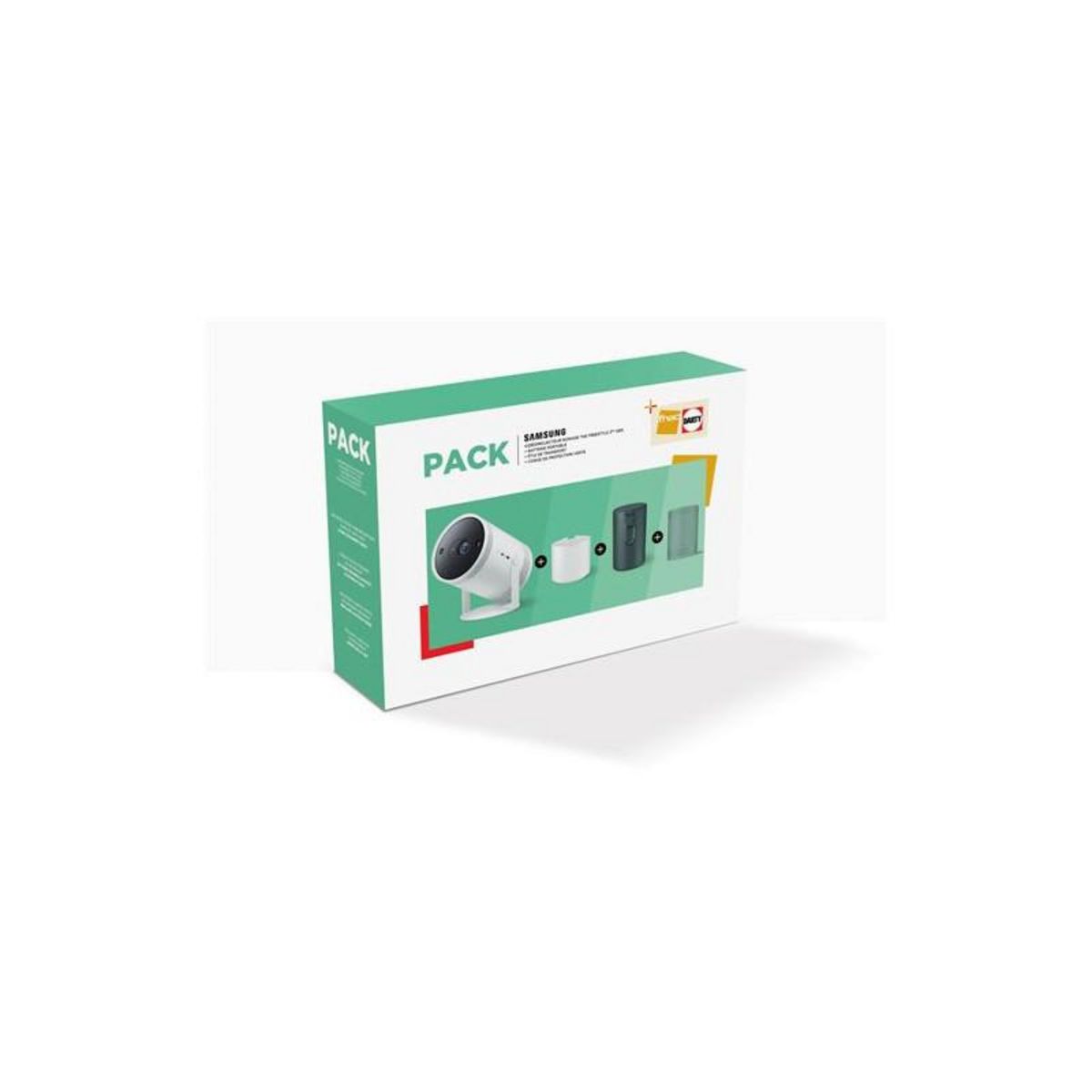 Samsung Pack Vidéoprojecteur nomade Samsung The Freestyle 2nd Gen Smart TV SP LFF3 Full HD Blanc + Batterie nomade + Etui protecteur +