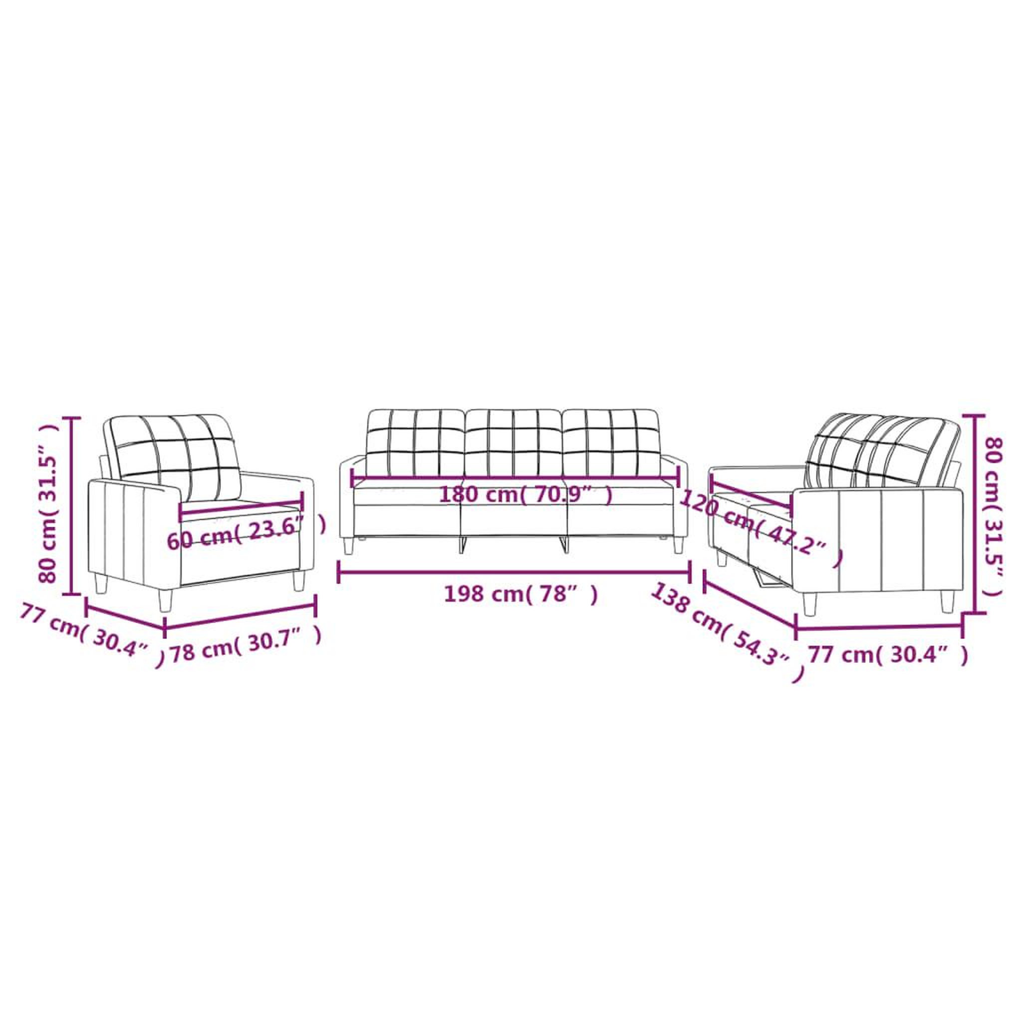 Voir la diapositive 6 : VIDAXL Ensemble de canapes 3 pcs avec coussins Gris fonce Tissu