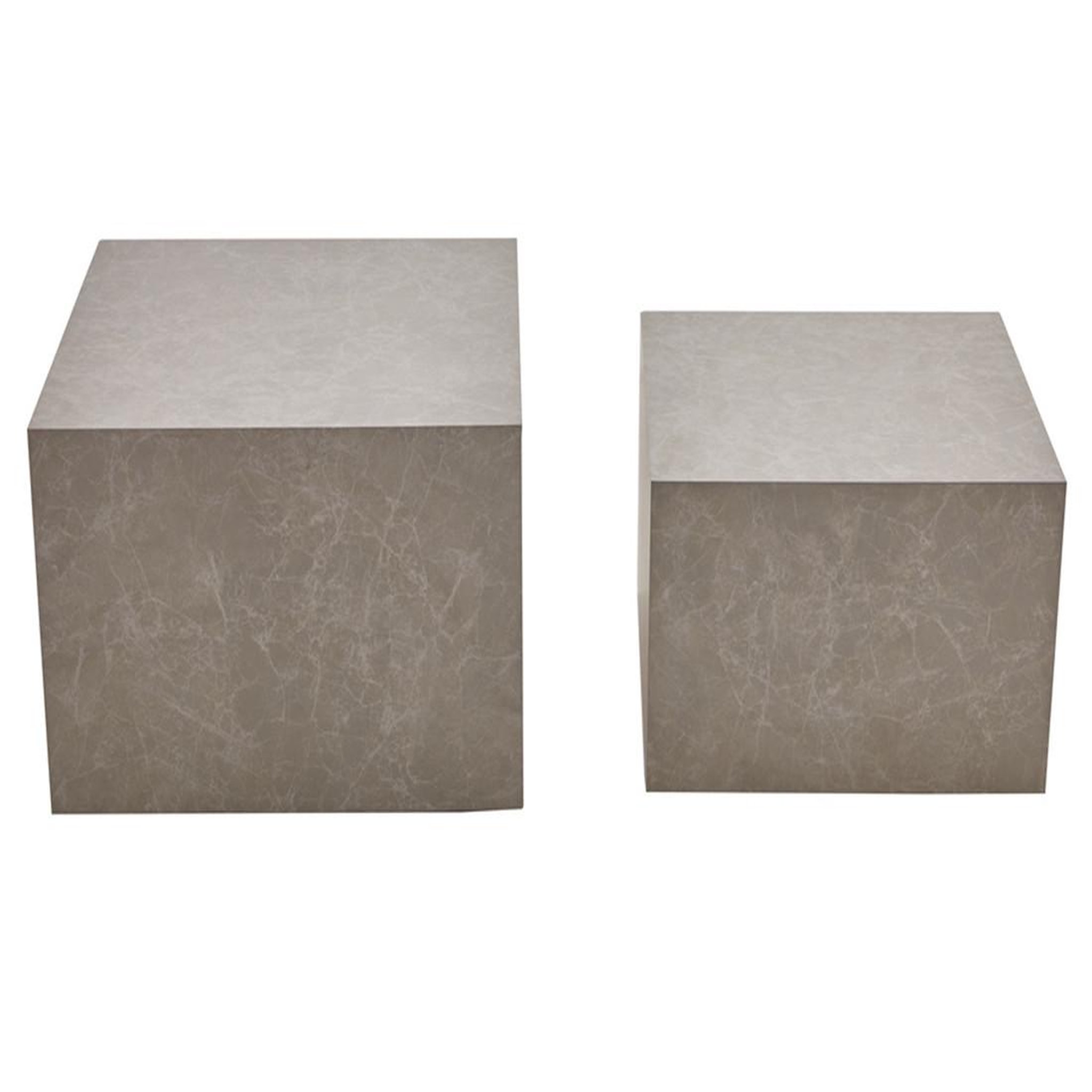 Voir la diapositive 1 : LISA DESIGN Fabio - lot de 2 tables basses gigognes - marbre gris