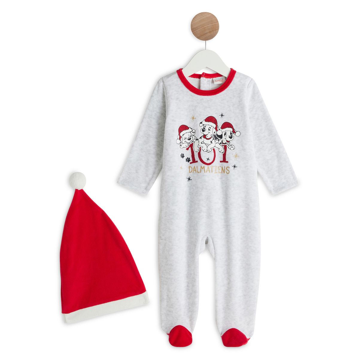 INEXTENSO Dors bien velours noël avec bonnet bébé garçon