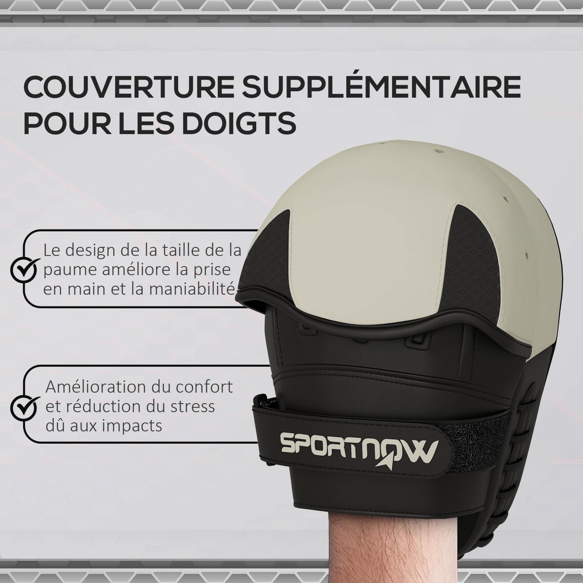 HOMCOM Pattes d'ours de boxe - paire de pattes d'ours pour entraînement kickboxing boxe Muay Thai