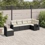 Voir la diapositive 1 : VIDAXL Salon de jardin 6 pcs avec coussins noir resine tressee