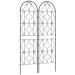 OUTSUNNY Treillis de jardin effet fer forgé - lot de 2 supports pour plantes grimpantes - 50 x 180 cm - métal époxy noir