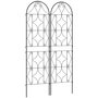 Voir la diapositive 1 : OUTSUNNY Treillis de jardin effet fer forgé - lot de 2 supports pour plantes grimpantes - 50 x 180 cm - métal époxy noir