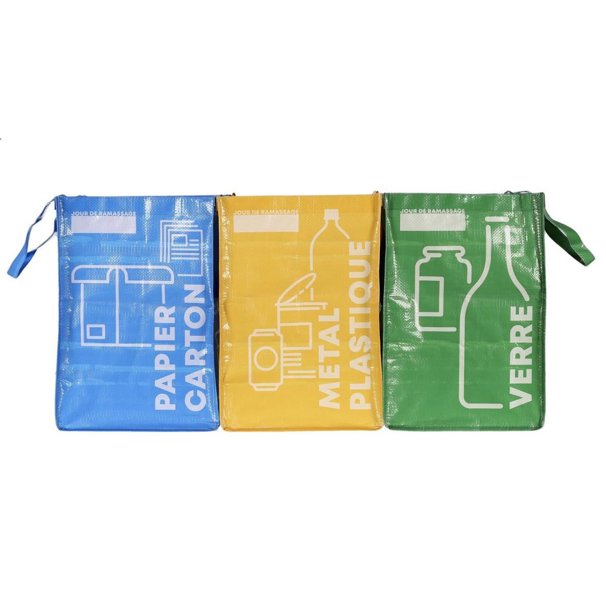 Je cherche une idee Lot de 3 sacs de tri  lavable  40cm multicolore