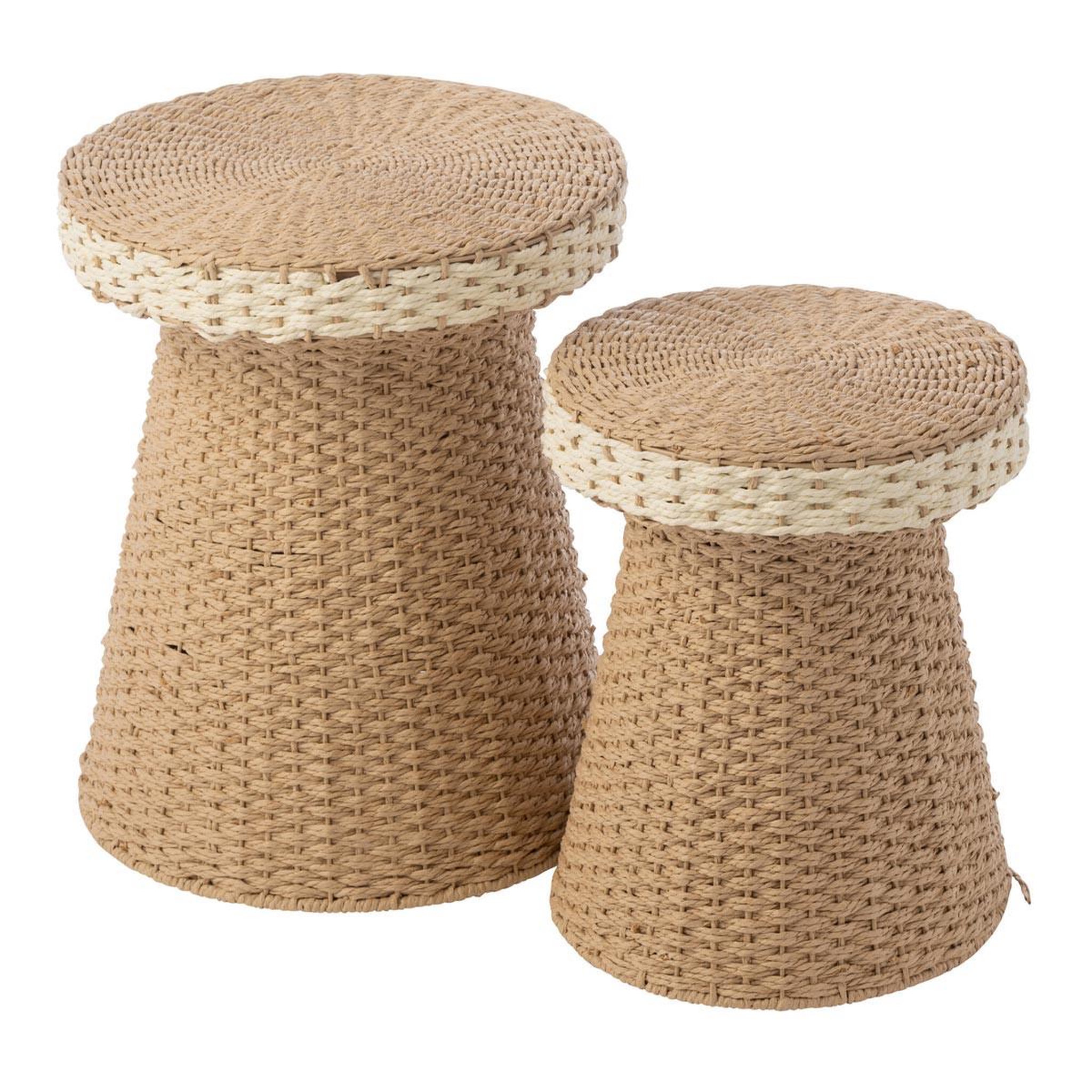 J-LINE Lot de 2 Table d'Appoint  Barbarra  46cm Naturel