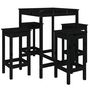 Voir la diapositive 2 : VIDAXL Ensemble de bar de jardin 5 pcs noir bois de pin massif
