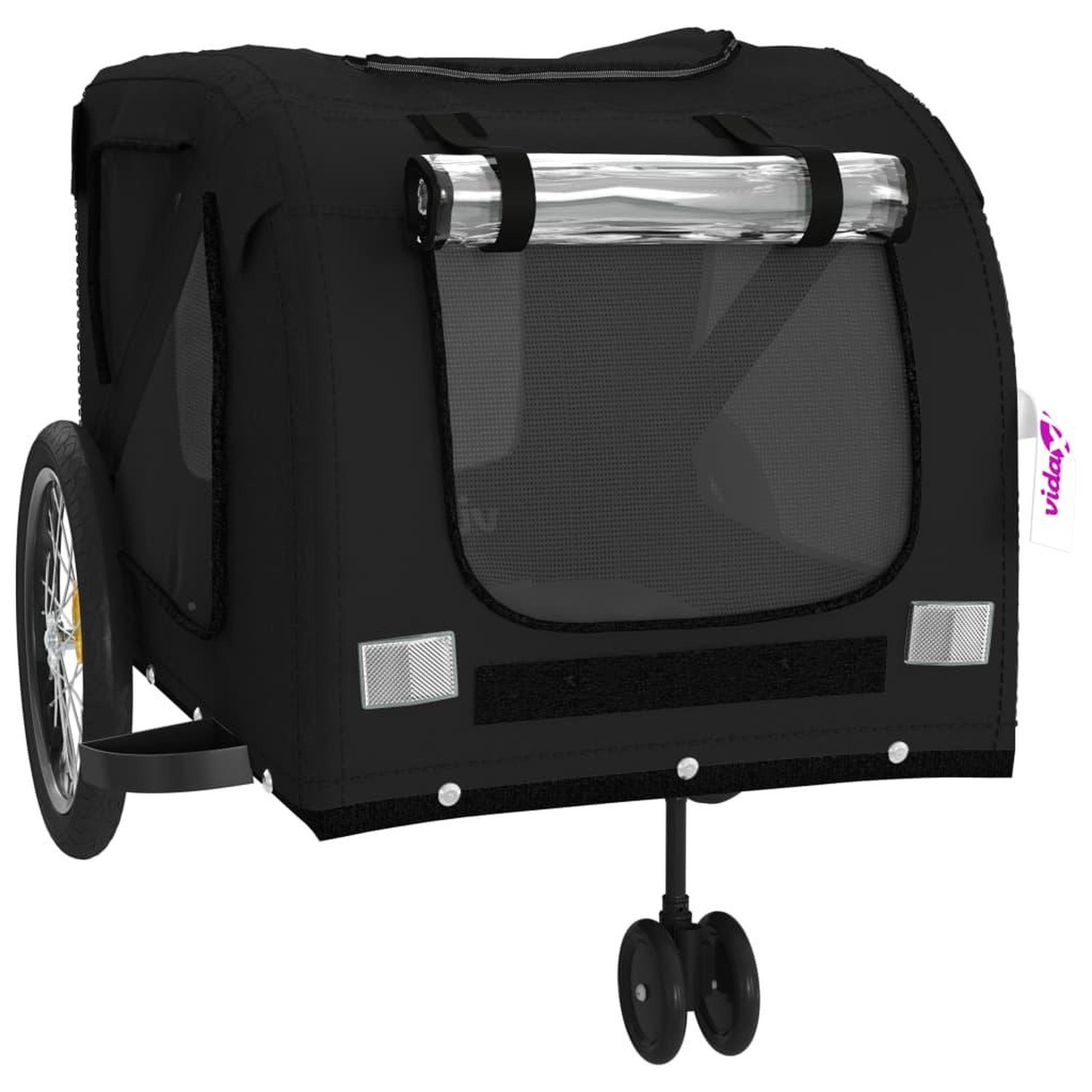 Voir la diapositive 5 : VIDAXL Remorque de velo pour animaux de compagnie noir