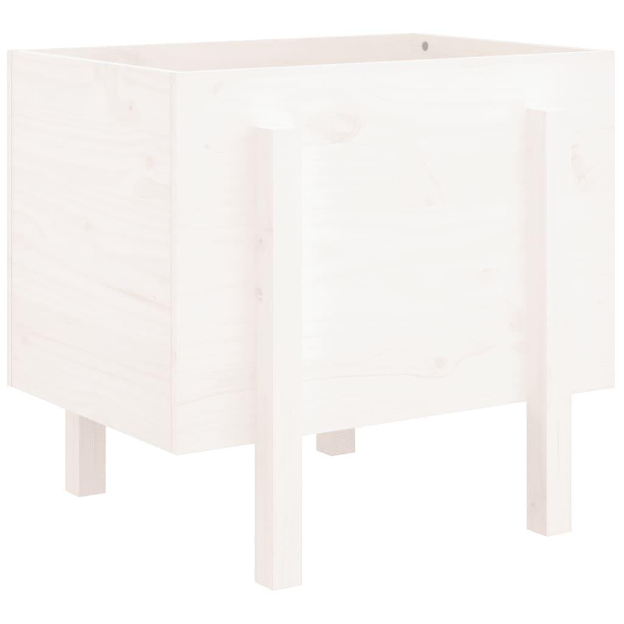 Voir la diapositive 2 : VIDAXL Jardiniere blanc 62x50x57 cm bois massif de pin