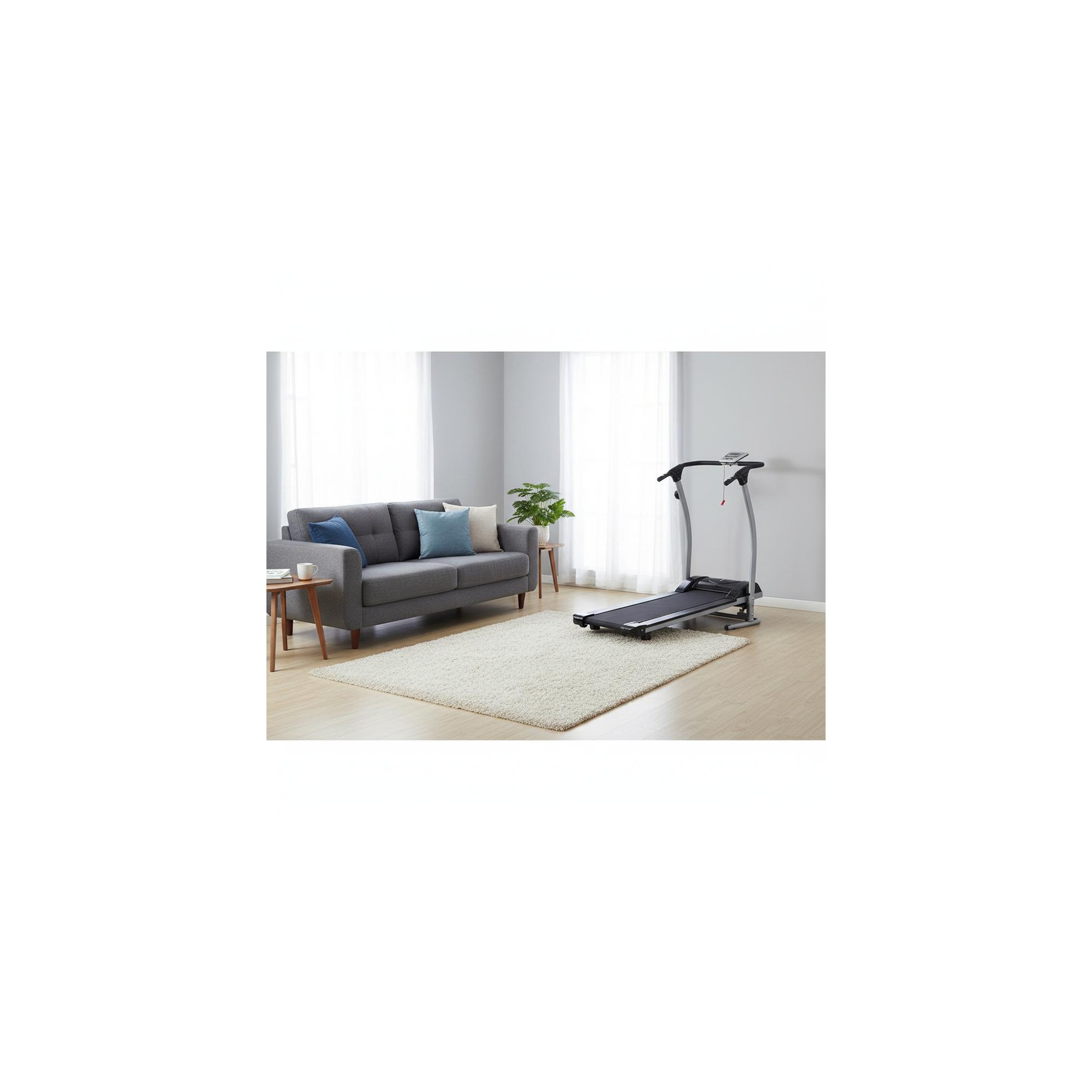 Voir la diapositive 2 : O'Fitness Tapis de course magnétique et pliable - o'fitness - maison/appartement - compteur écran 5 en 1