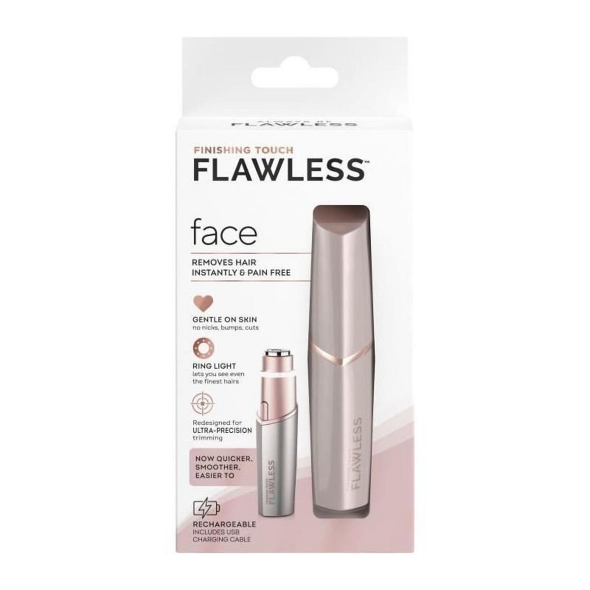 FLAWLESS FINISH Éliminateur de Duvet Visage Rechargeable - FLAWLESS FINISH - Flawless Face - Doux et sans danger - Blush