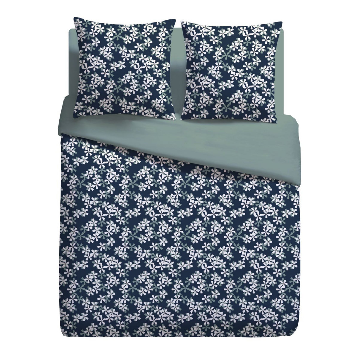 Parure housse de couette en microfibre motif floral ALINE