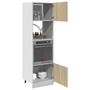 Voir la diapositive 4 : VIDAXL Armoire a micro-ondes Chene sonoma 60x57x207 cm Agglomere