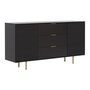 Voir la diapositive 4 : BEST MOBILIER Monica - buffet - noir - 3 tiroirs et 2 portes - 150 cm