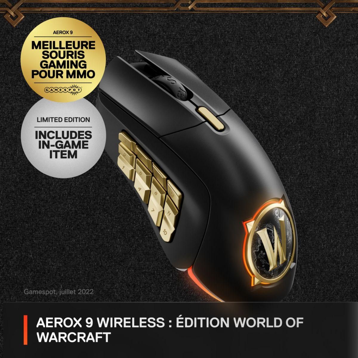 STEEL SERIES Souris Gamer Sans Fil Aerox 9 Wireless WOW Edition