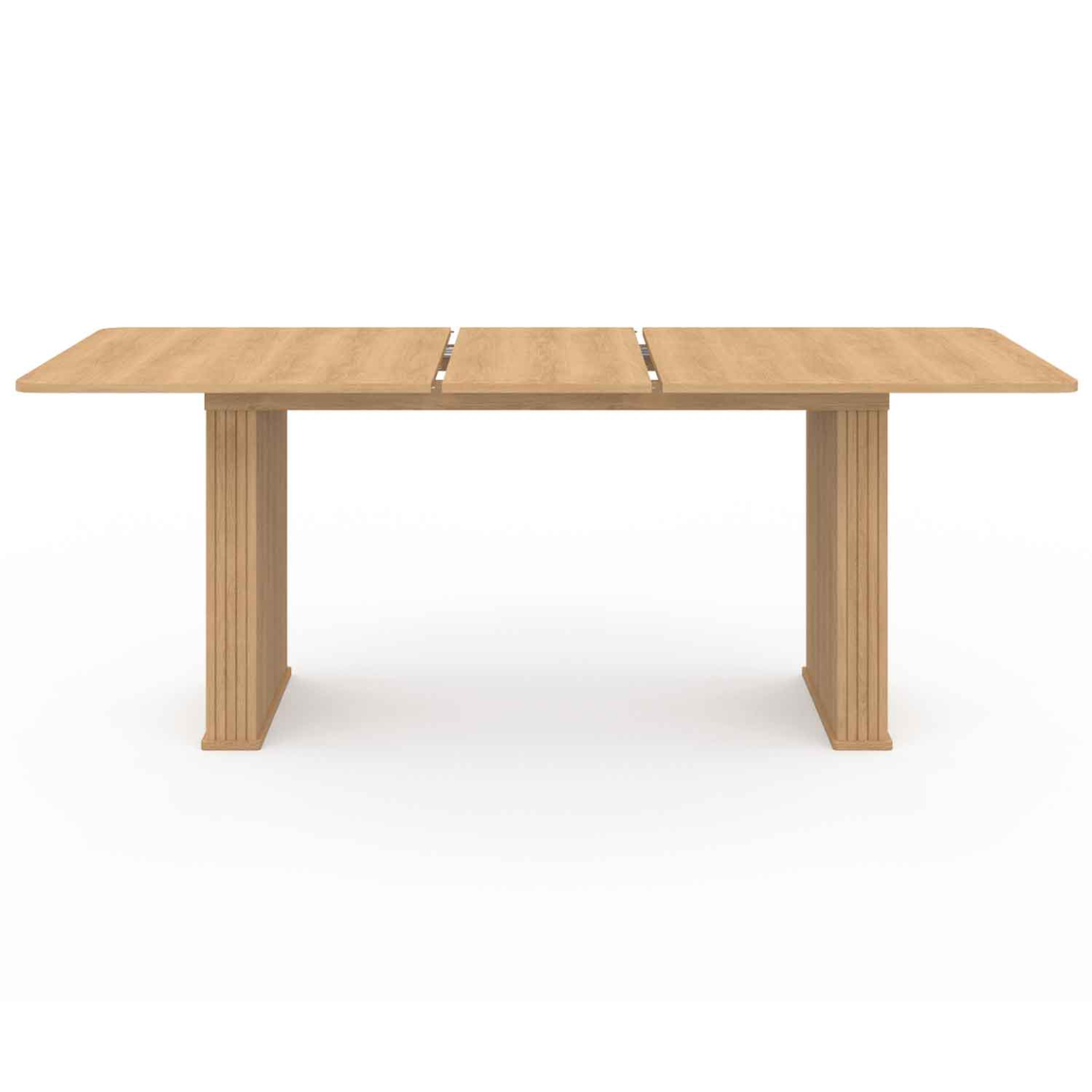 Voir la diapositive 3 : ID MARKET Table à manger extensible rectangle juliette 6-10 personnes pieds lattes tasseau bois coloris chêne 160-200cm