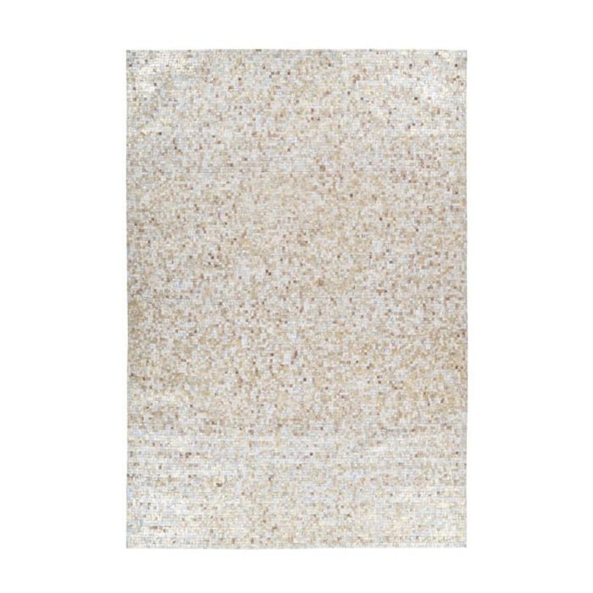 Paris Prix Tapis en Cuir Fait Main  Finish  Beige & Or