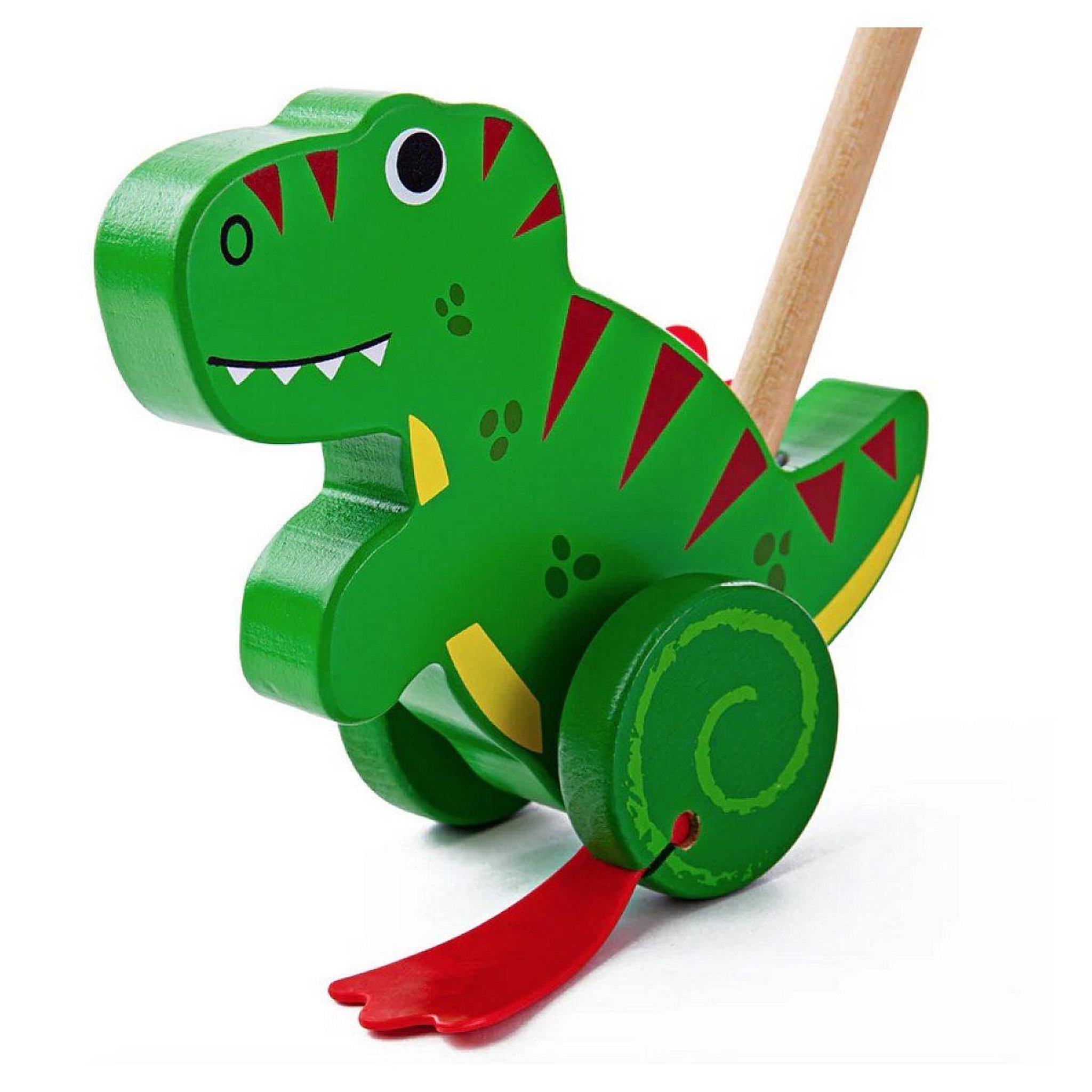 BIGJIGS Jouet t-rex à pousser en bois