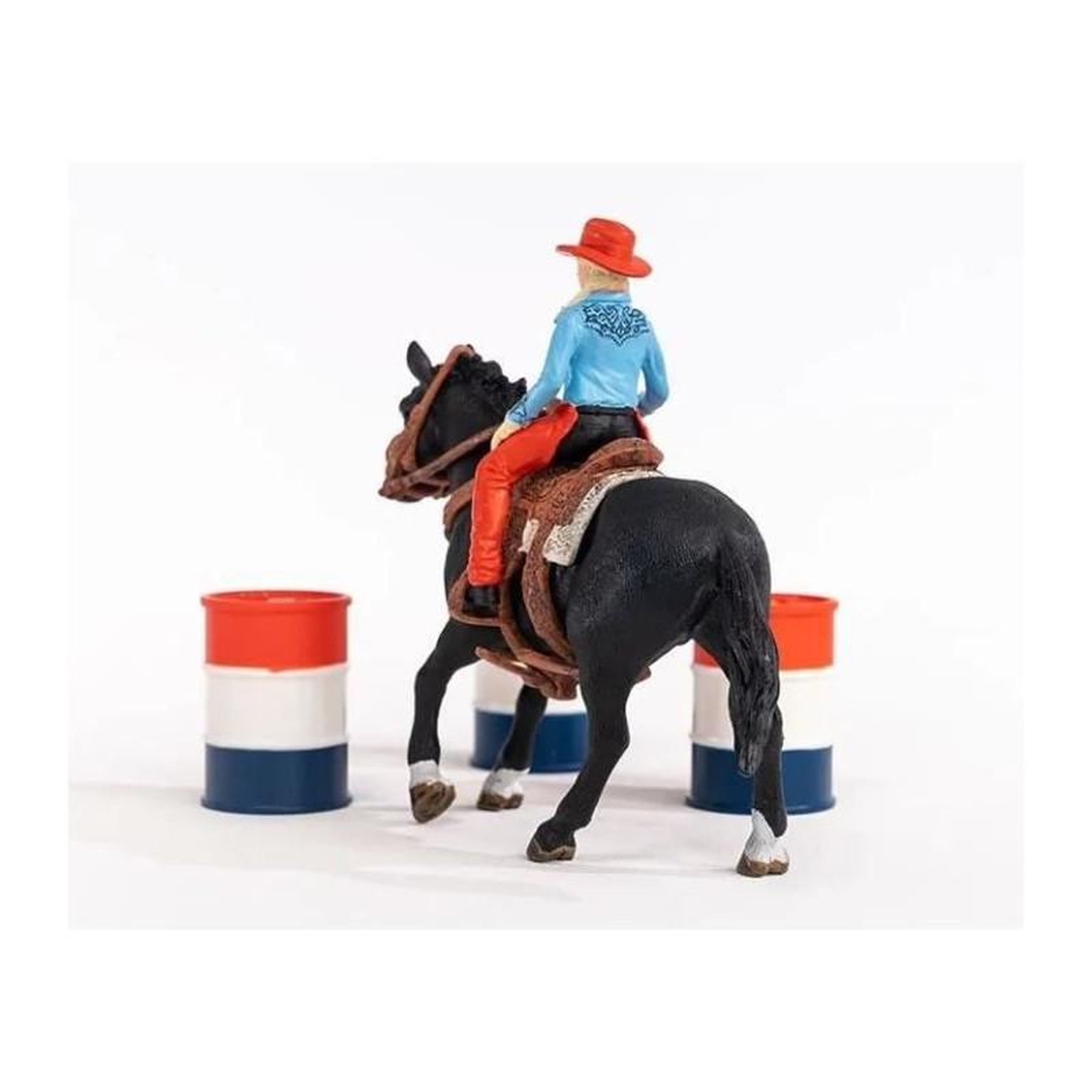 Voir la diapositive 4 : Schleich SCHLEICH - Cowgirl et Tonneaux de Racing - 42576 - Gamme Farm World