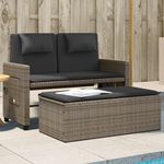 VIDAXL Banc inclinable de jardin avec coussins gris resine tressee