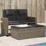 Voir la diapositive 1 : VIDAXL Banc inclinable de jardin avec coussins gris resine tressee