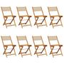 Voir la diapositive 2 : VIDAXL Chaises de jardin pliantes lot de 8 beige bois d'acacia massif