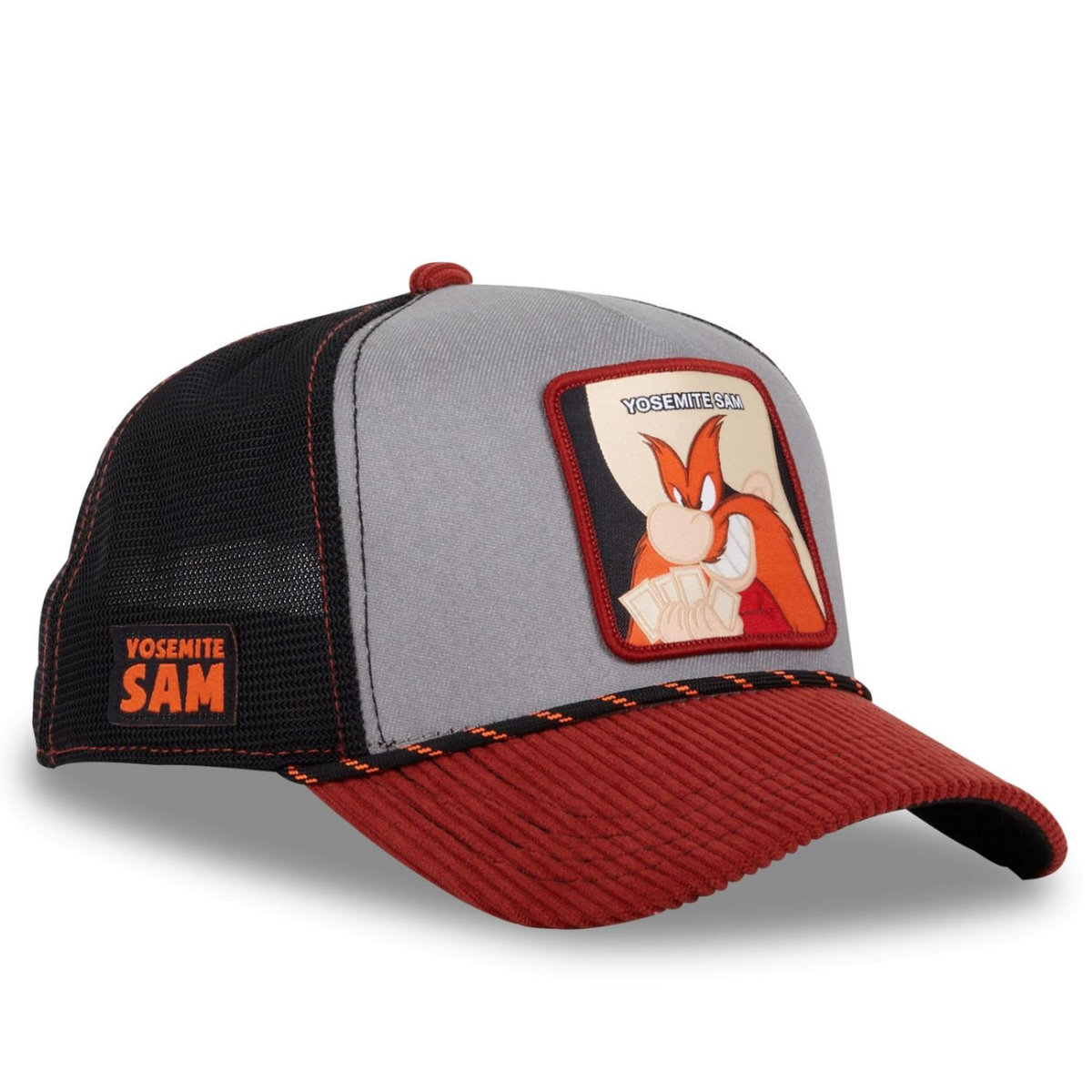 CAPSLAB Casquette homme trucker en denim et velours Looney  Tunes Yosemite Sa