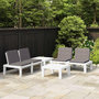Voir la diapositive 1 : VIDAXL Salon de jardin 4 pcs avec coussins Plastique Blanc