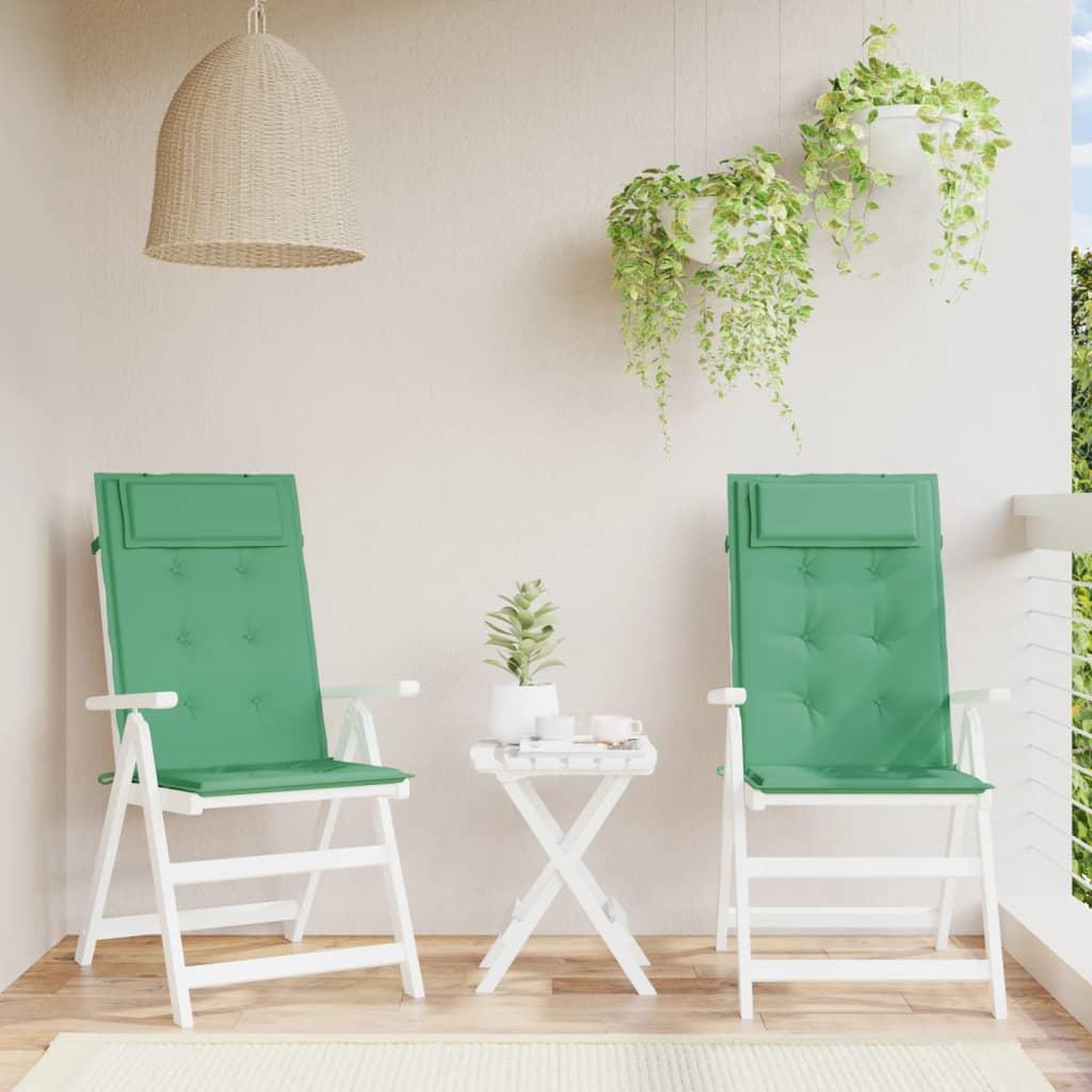 VIDAXL Coussins de chaise a dossier haut lot de 2 vert tissu oxford