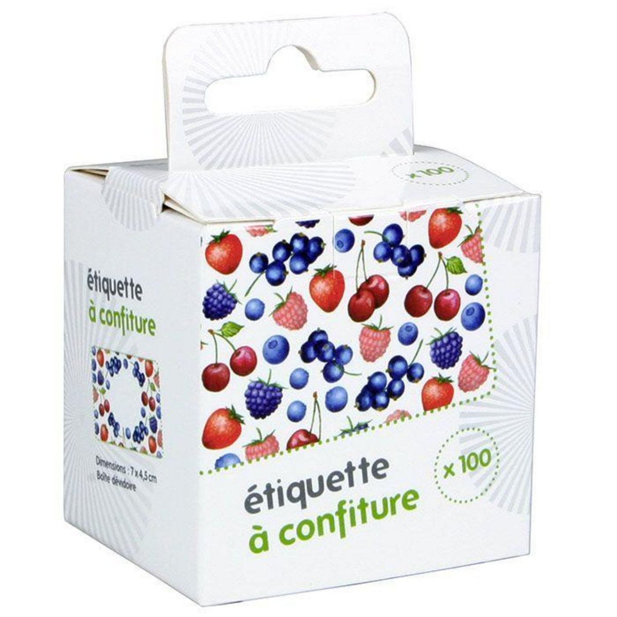Chevalier Diffusion Etiquettes à confiture x 100 - Motifs fruits rouges