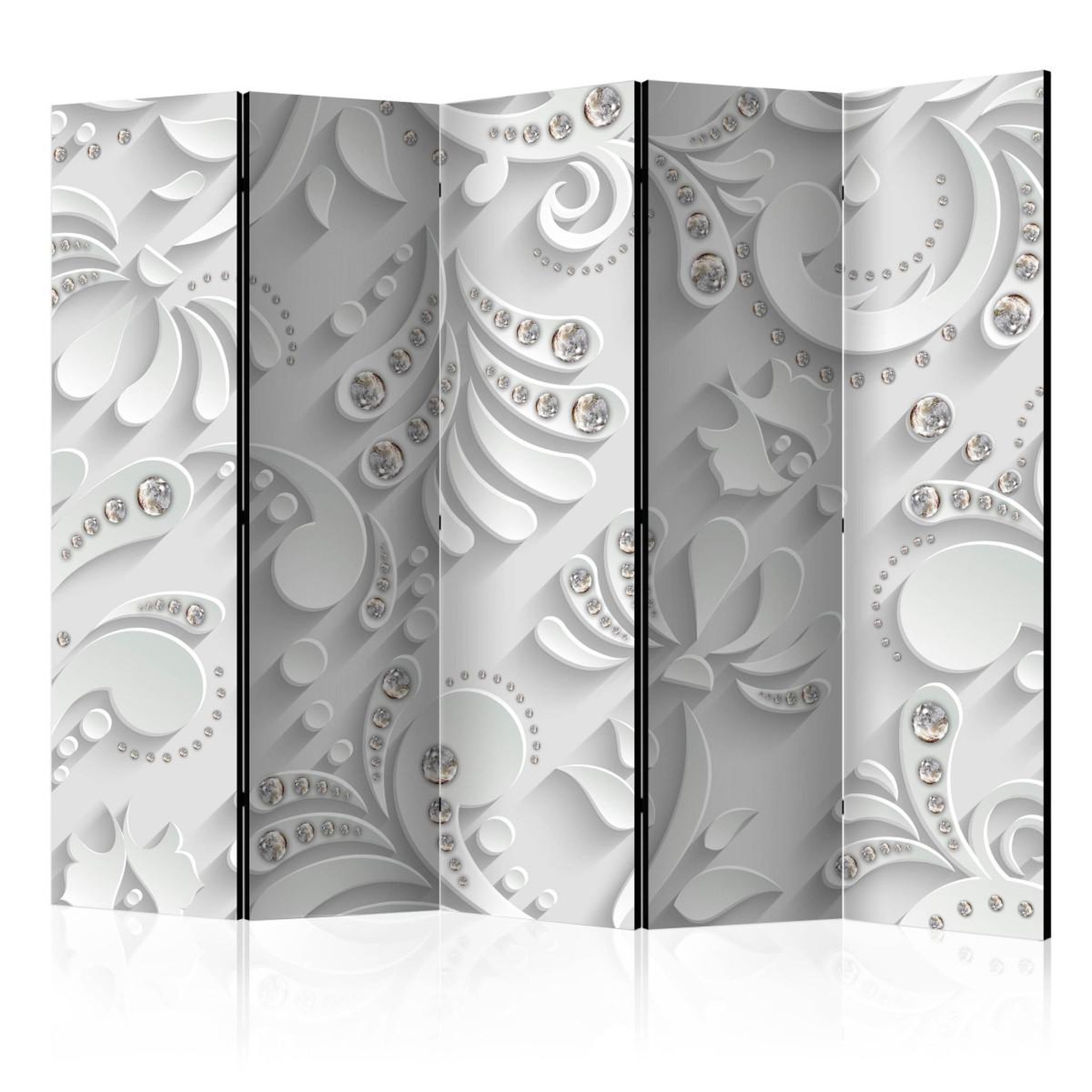 Paris Prix Paravent 5 volets  flowers with crystals  172x225cm