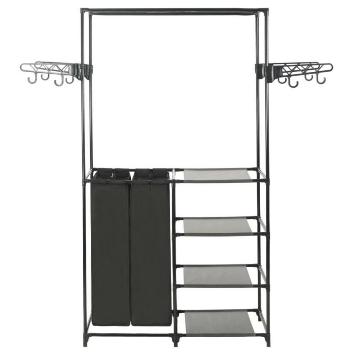 VIDAXL Porte vêtements Acier et tissu non tissé 87x44x158 cm Noir