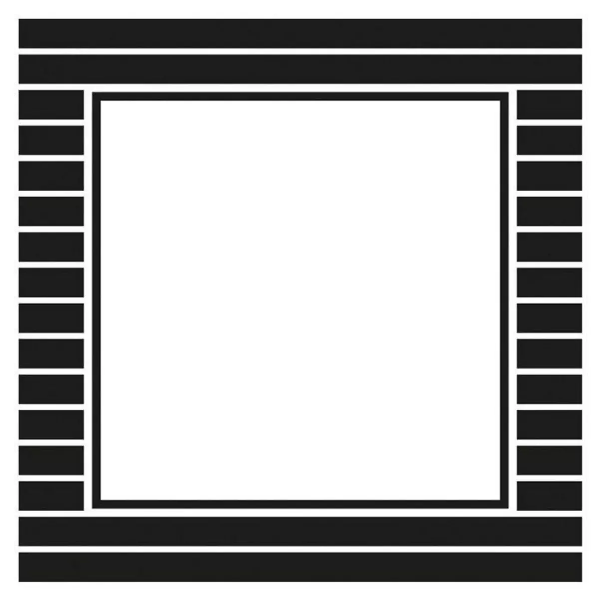 Artemio 12 stickers carrés 6,3 cm - Rayures noires et blanches
