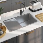 VIDAXL Evier de cuisine fait main Acier inoxydable