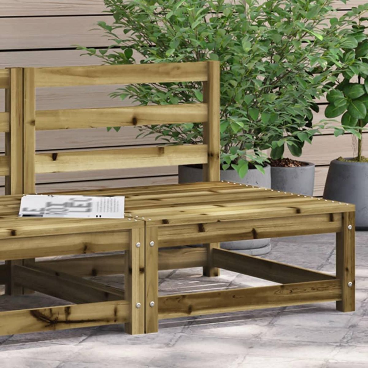 VIDAXL Canape de jardin sans accoudoirs 70x70x67 cm bois pin impregne