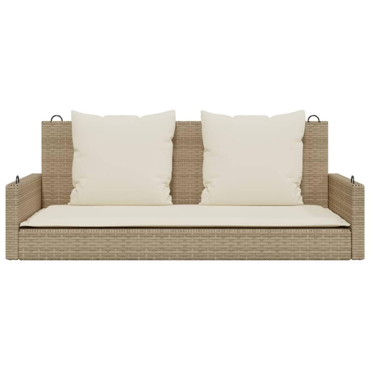 VIDAXL Balancelle avec coussins beige 119x56x48 cm resine tressee