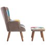 Voir la diapositive 5 : MERAX Fauteuil Scandinave + Pouf Tissu Multicolore