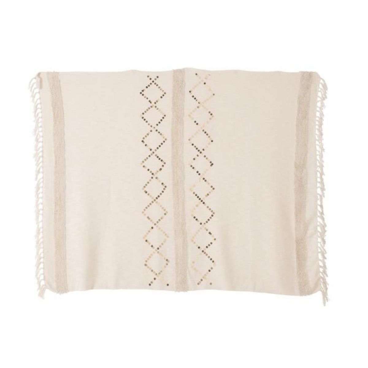 Paris Prix Plaid Uni avec Sequin  Dubai  130x180cm Blanc