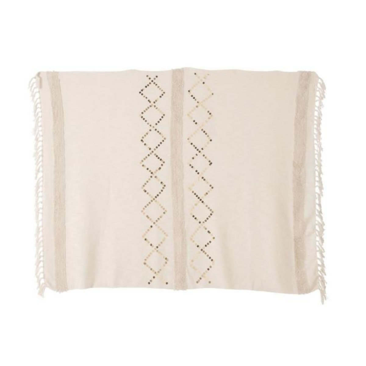 Paris Prix Plaid Uni avec Sequin  Dubai  130x180cm Blanc